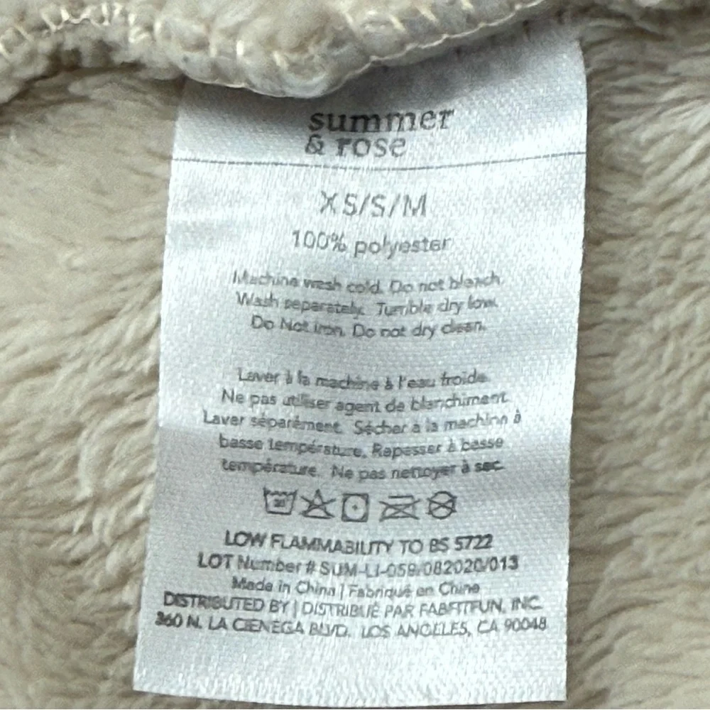 Summer &‎ Rose Women's Plush Fur Hooded Spa Short Bathrobe, Beige, Size XS/S/M